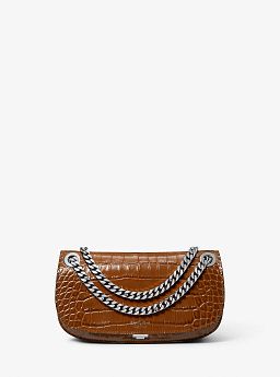 Christie Mini Crocodile Embossed Leather Envelope Bag